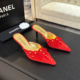 HIGH HEEL MULE 65 MM IN CANDY RED SUEDE